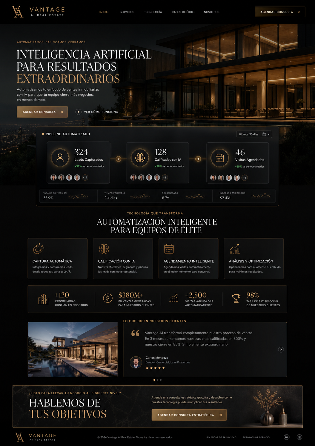Mockup de captación para proyectos inmobiliarios premium